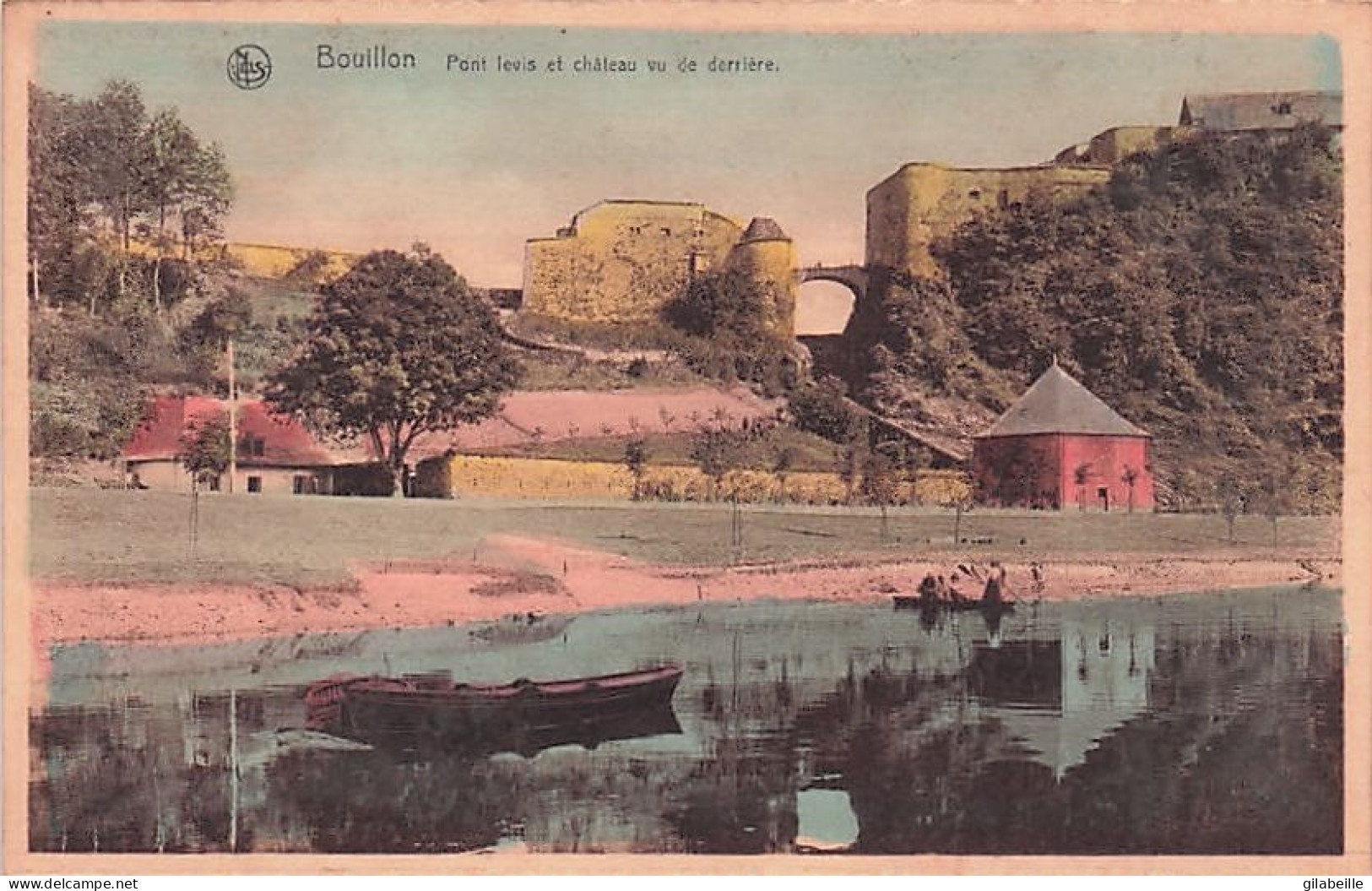 BOUILLON -  Pont Levis Et Chateau Vu De Derriere - Carte Aquarelle - Bouillon