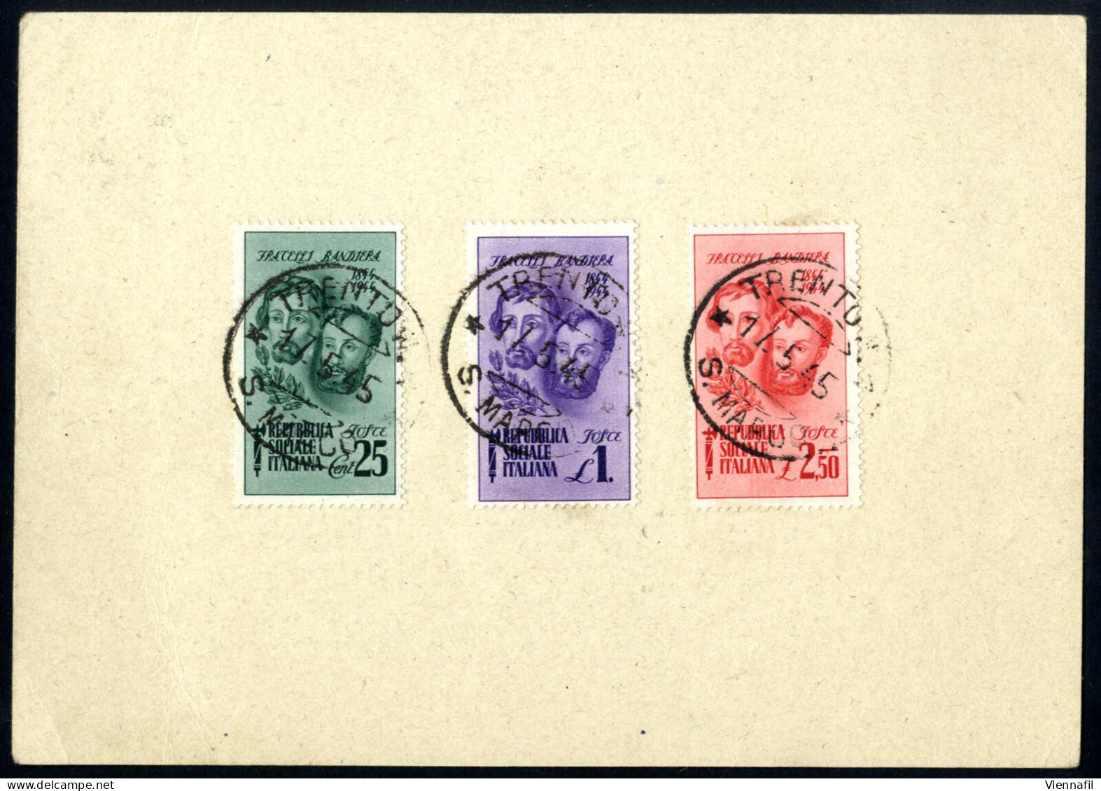 Cover 1945, Cartolina Postale 50 C. Violetto Con Soprastampa "REPUBBLICA SOCIALE ITALIANA" Nuova; Al Verso Applicata La  - Sonstige & Ohne Zuordnung