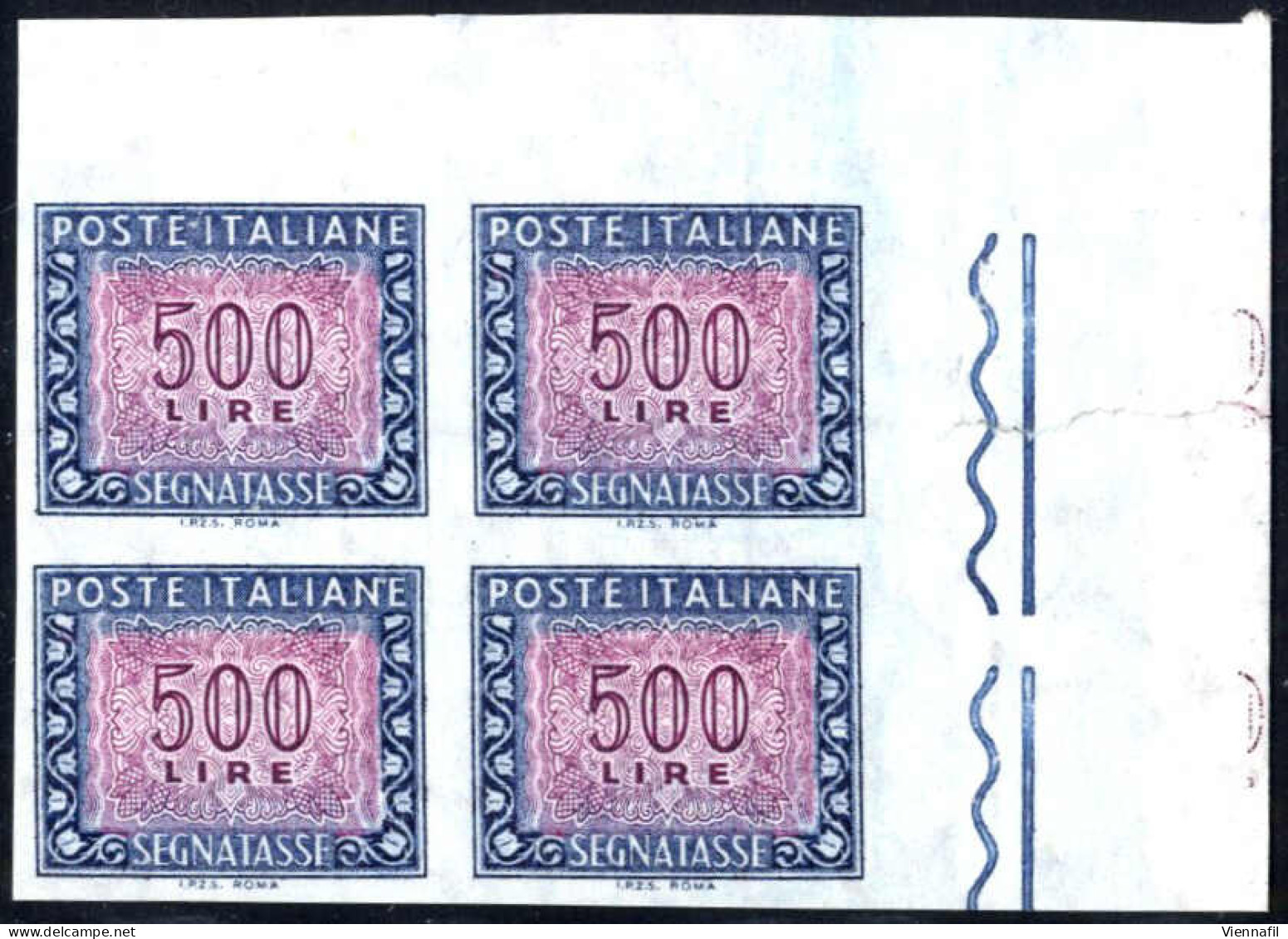 ** 1945-50, Lotto Composto Da Due Serie Complete "Democratica" E "Italia Al Lavoro" In Quartine, Inoltre Segnatasse 500  - Autres & Non Classés