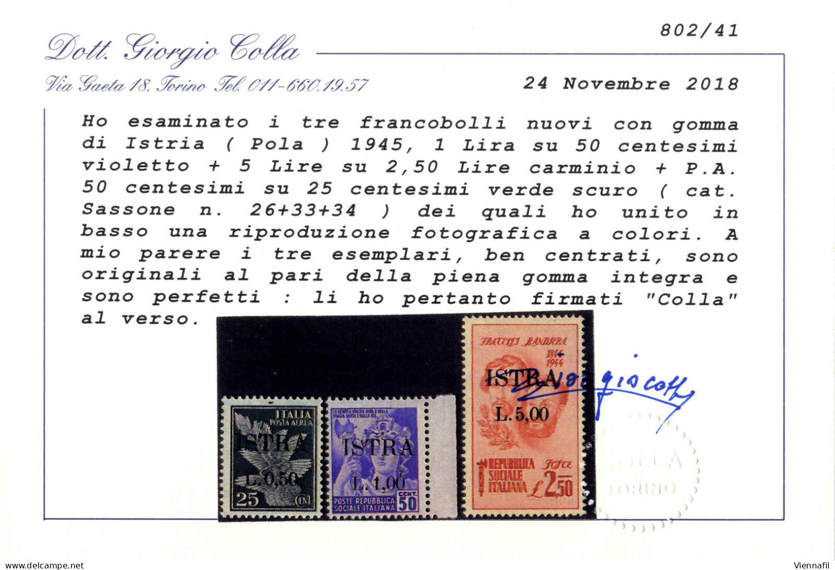 ** 1945, Francobolli D'Italia Soprastampati "ISTRIA" E Nuovo Valore, Serie Completa Nuova Con Gomma Originale Integra, C - Joegoslavische Bez.: Istrië