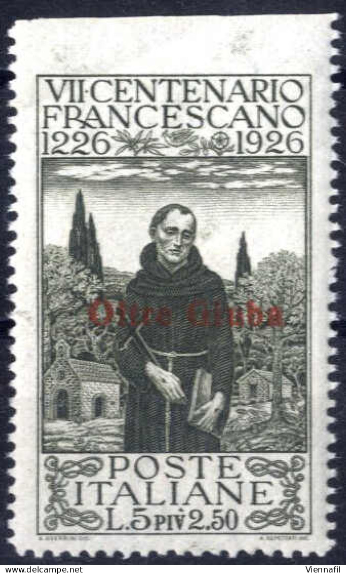 ** 1926, S. Francesco 5+2,50 L. Non Dentellato In Alto, Sass 28a / 4500.- - Oltre Giuba
