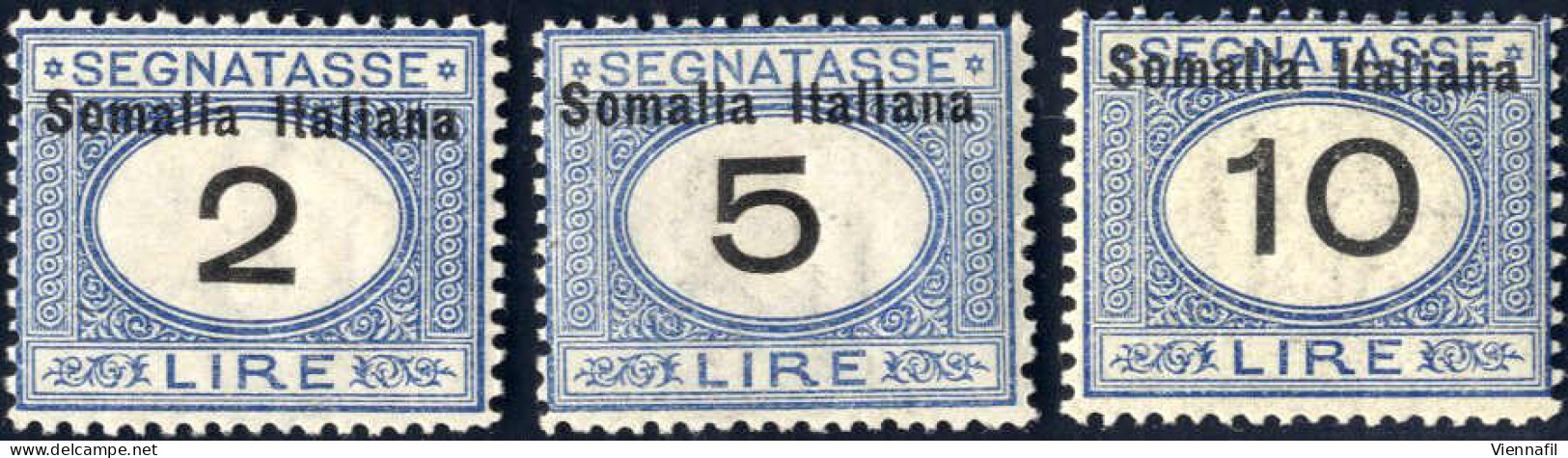 * 1926, Segnatasse D'Italia Con Soprastampa "Somalia Italiana" In Alto E Moneta Italiana, Arancio E Nero E Azzurro E Ner - Somalië