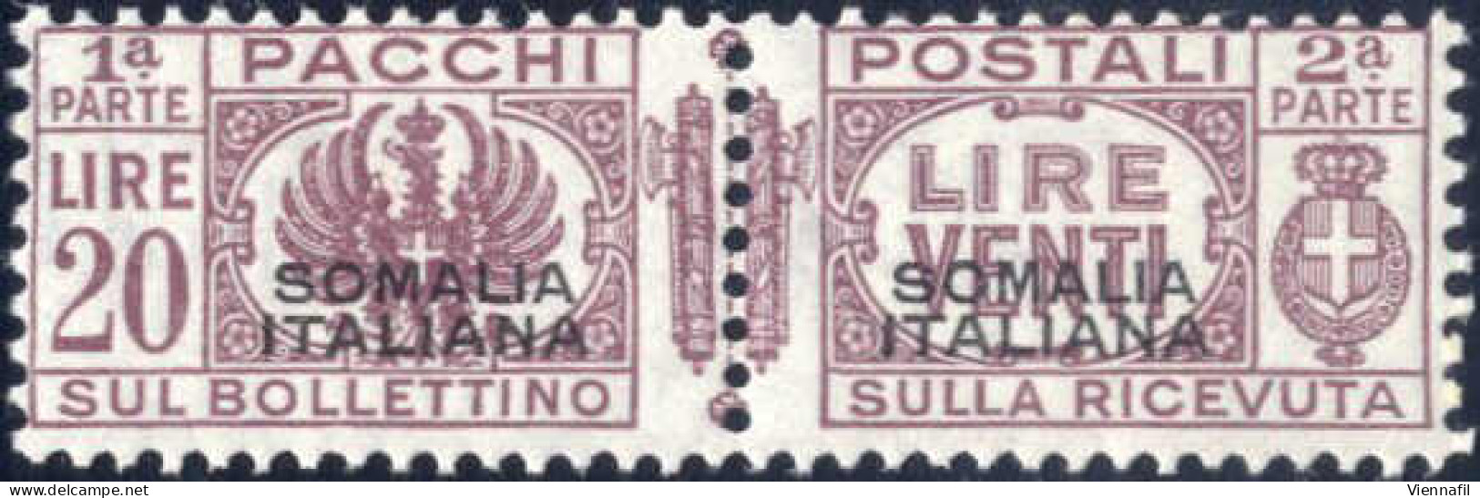 ** 1934, Pacchi Postali D'Italia 20 L. Lilla Bruno Con Soprastampa "SOMALIA ITALIANA" Del I Tipo, Nuovo Con Gomma Origin - Somalia