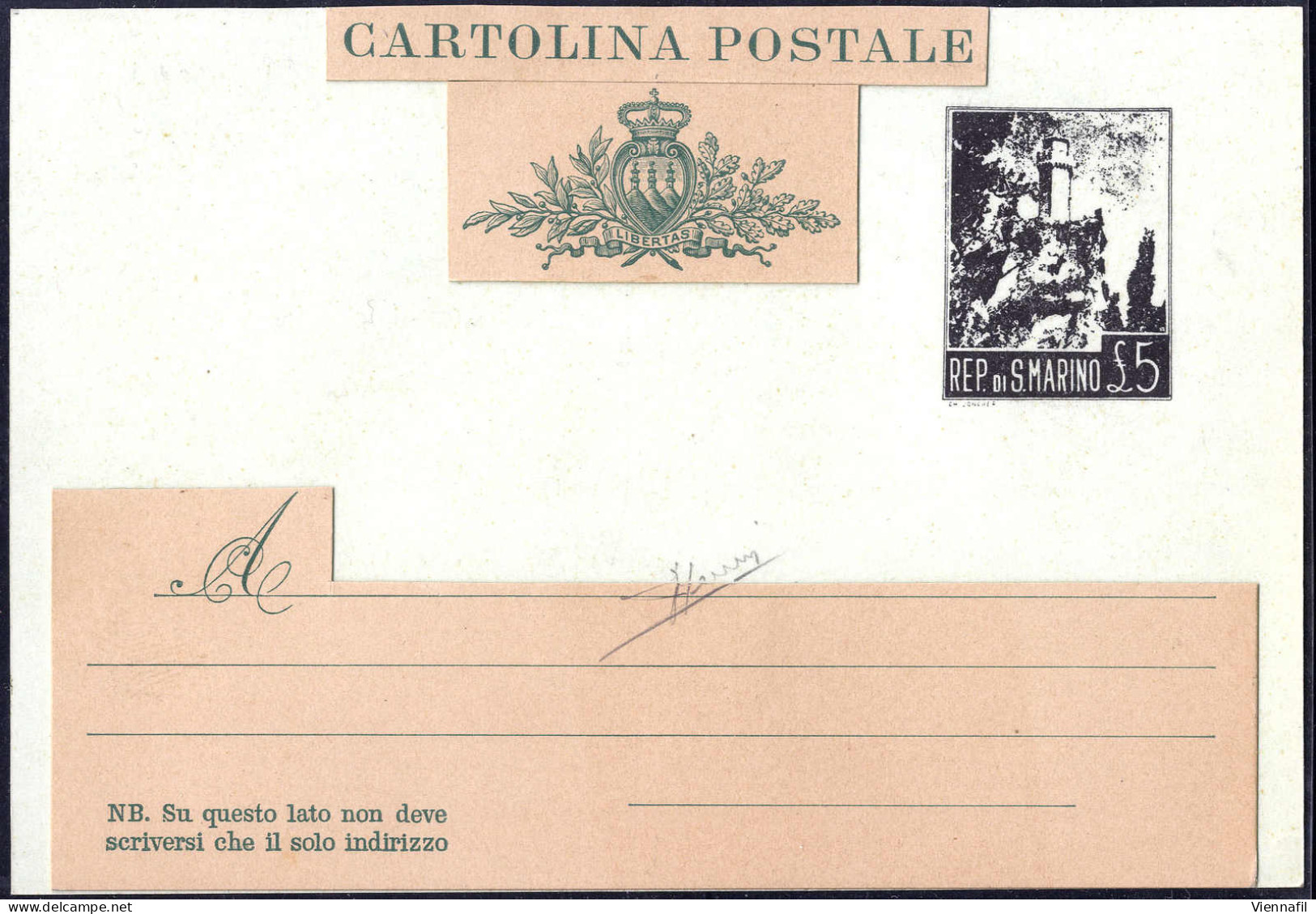 1950/55, Saggi Joncker, lotto di otto saggi dell'artista, di cui sei per interi postali e due per francobolli, insieme d