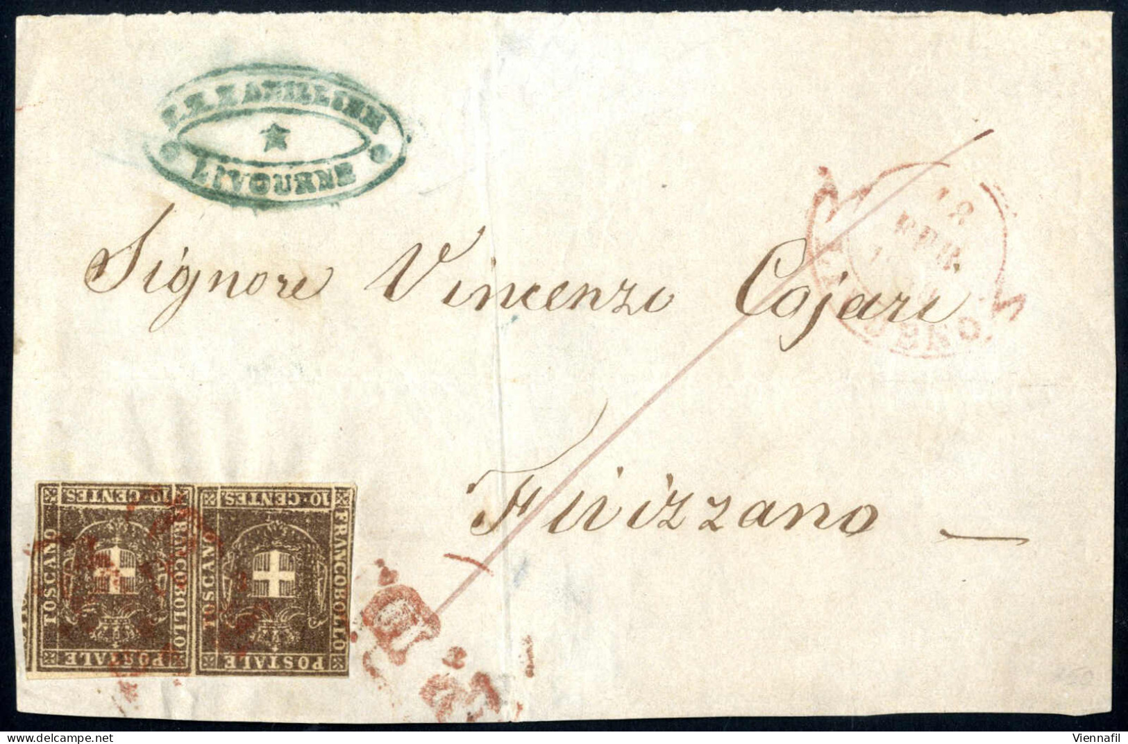 Piece/cover Toscana 1852/61 Ca. Lotto Di 10 Buste, Un Frontespizio Ed Un Frammento Prevalentemente In Buona Qualità Con  - Toscane