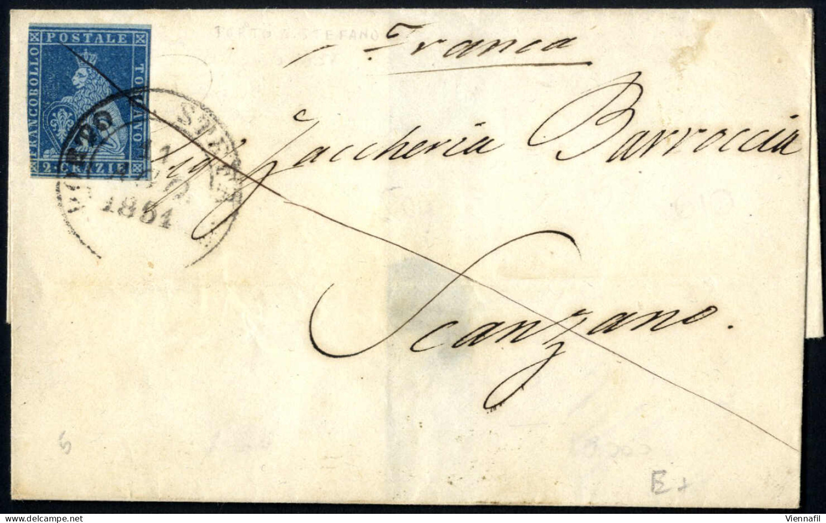 piece/cover Toscana 1852/61 ca. lotto di 10 buste, un frontespizio ed un frammento prevalentemente in buona qualità con 