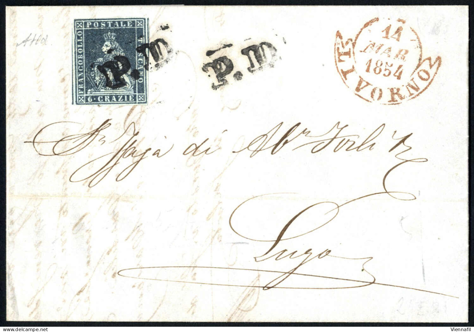 piece/cover Toscana 1852/61 ca. lotto di 10 buste, un frontespizio ed un frammento prevalentemente in buona qualità con 