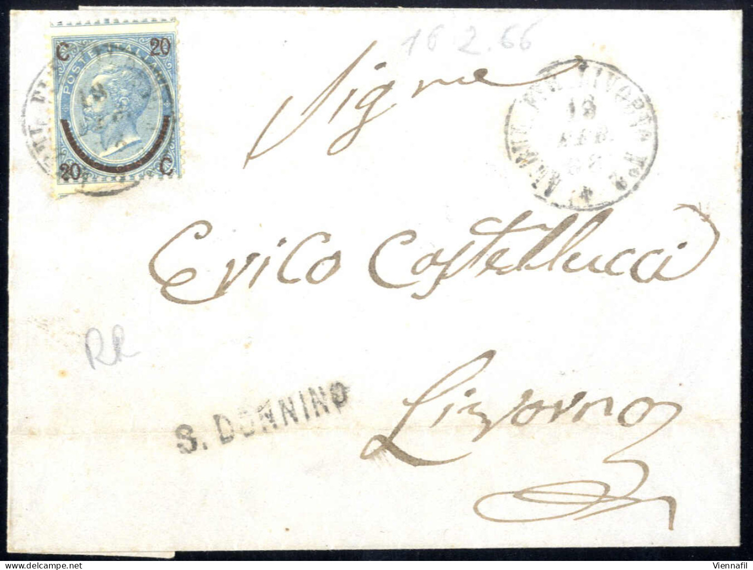 Cover 1864/65, 14 Lettere Affrancate Con 15 C. E 40 C. De La Rue E "ferro Di Cavallo" I, II E III Tipo, Tutte Usate Sull - Otros & Sin Clasificación