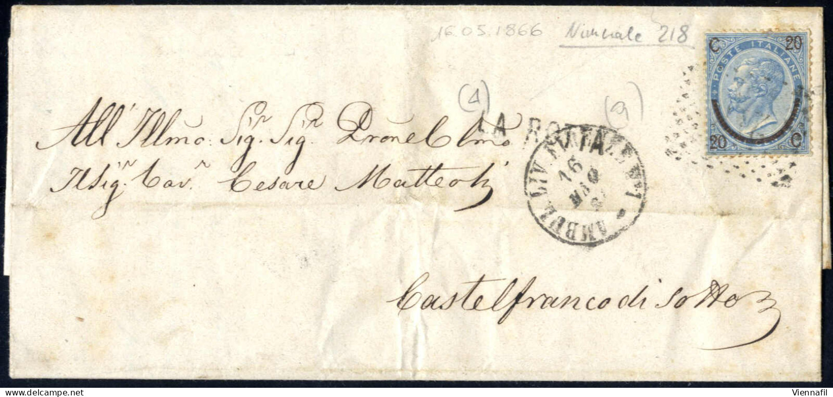 cover 1864/65, 14 lettere affrancate con 15 c. e 40 c. De La Rue e "ferro di cavallo" I, II e III tipo, tutte usate sull