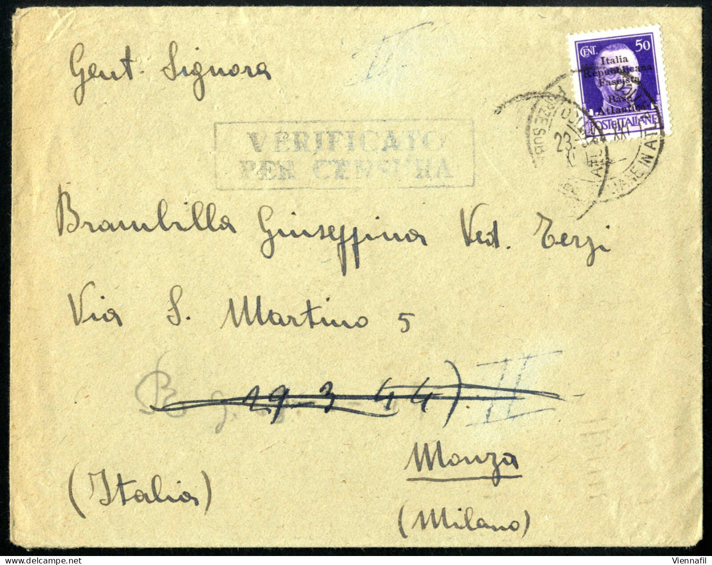 Cover R.S.I. 1943/45, Collezione Molto Avanzata Di Posta Da Campo Con Ca. 270 Lettere / Cartoline E Cinque Dei Marinai I - Colecciones