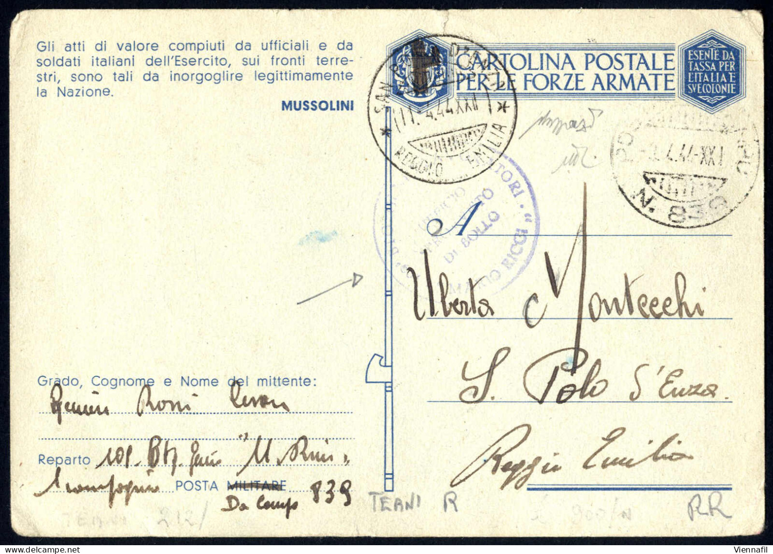 Cover R.S.I. 1943/45, Collezione Molto Avanzata Di Posta Da Campo Con Ca. 270 Lettere / Cartoline E Cinque Dei Marinai I - Verzamelingen
