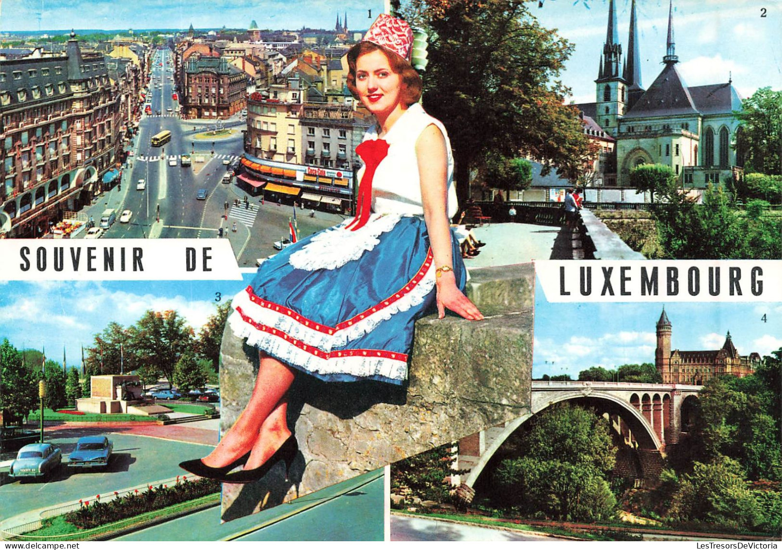 BELGIQUE - Souvenir De Luxembourg - Avenue De La Liberté - Cathédrale - Place De La Constitution - Pont - Carte Postale - Other & Unclassified