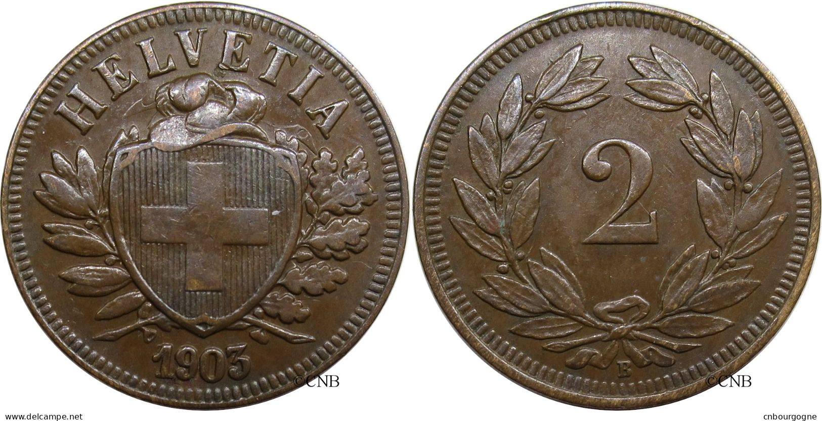 Suisse - Confédération Helvétique - 2 Centimes 1903 B Coins Entrechoqués - TTB/XF45 - Mon4124 - 2 Centimes / Rappen