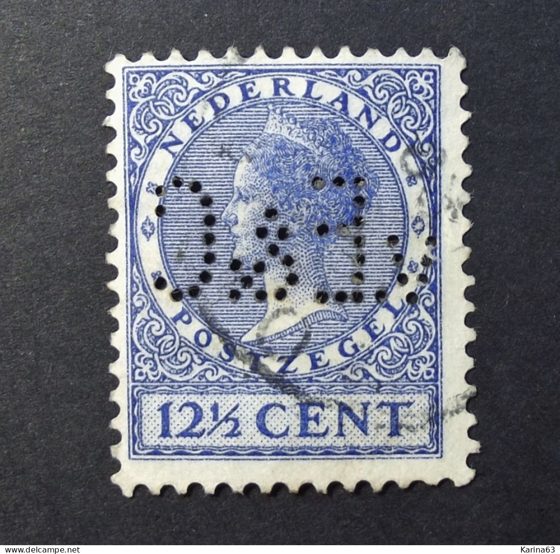 Nederland - Pays-Bas - Q. Wilhelmina -  Perfin - Lochung - V. E & C - P.A. Van Es & Co., Assurantie-makelaars Cancelled - Perforés