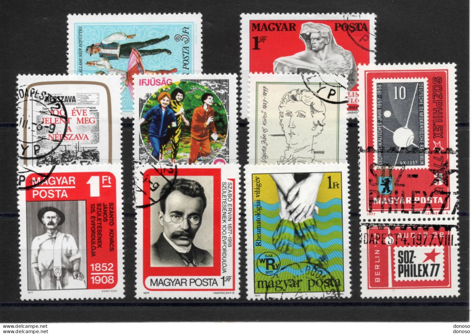 HONGRIE 1977 Yvert 2563 + 2565-2566 + 2568 +  2571 + 2582-2585 Oblitéré, Cote 4,20 Euros - Used Stamps