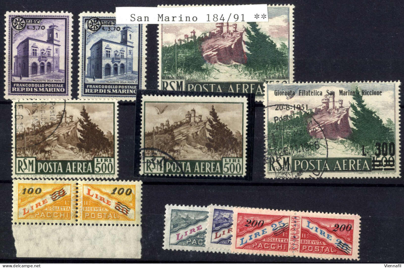 **/*/o 1900 Ca., Lotto Composta Da Alcune Serie E Valori Singolo Pregiati: Tra Cui Con Gomma Originale Integra Sass. 158 - Andere & Zonder Classificatie