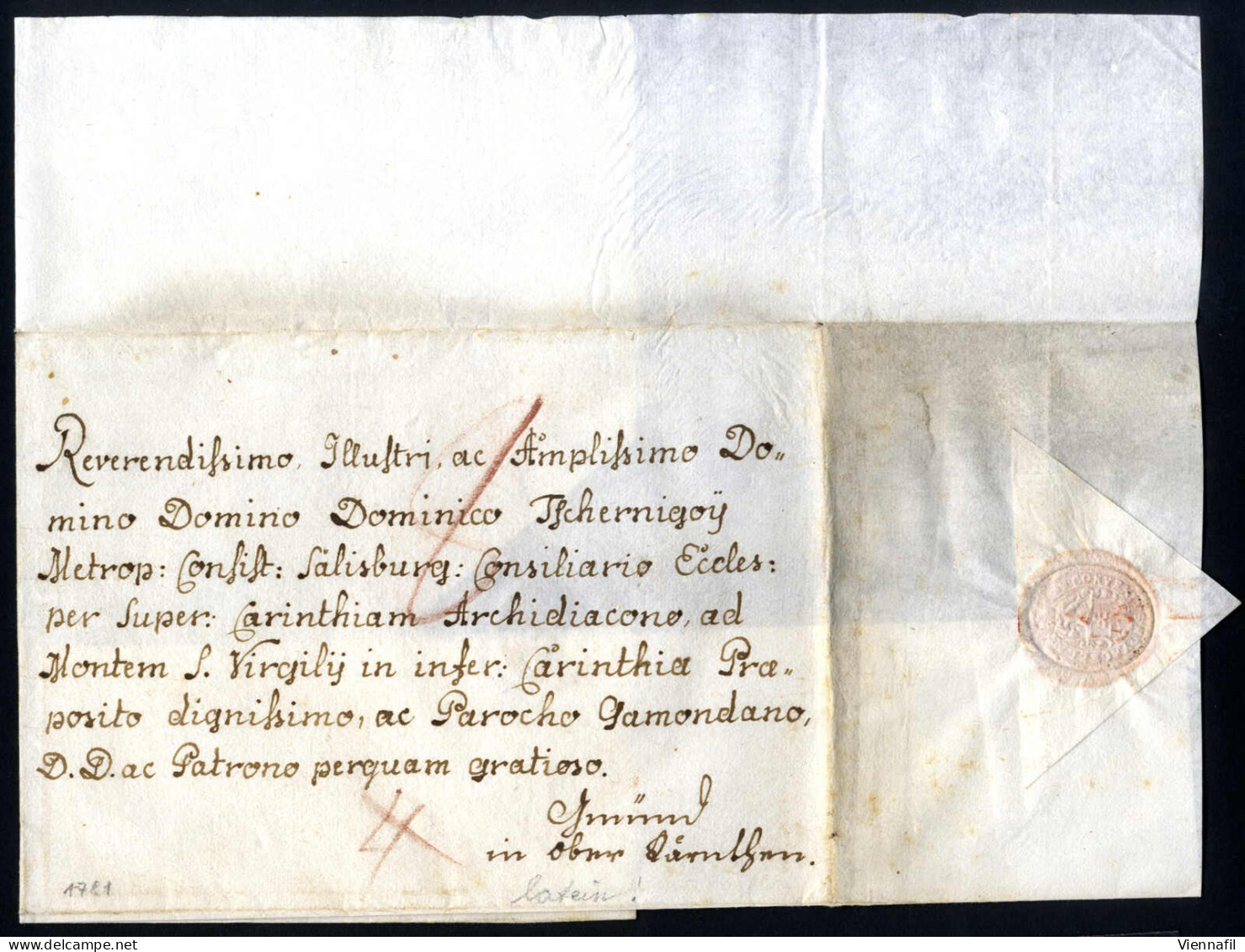 Cover "ASSLING", Brief Vom 21.9.1787 Nach Gmünd In Oberkärnten; Portovermerke "4" (durchgestrichen) Und "8"; Komplett Er - Autres & Non Classés
