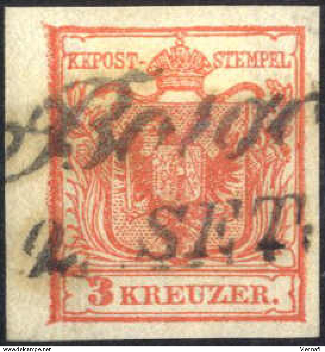 O "BORGO 2/9", 1850, Wappen 3 Kr. Rot In Type I, Randdruck, Mi. 3 X - Autres & Non Classés