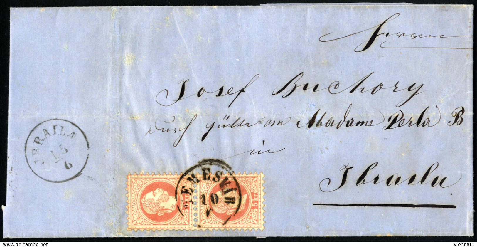 Cover TEMESVAR 10/6 (1868), UNGARISCHE POSTVERWALTUNG - Kompletter Faltbrief Mit Einkreisstempel Von TEMESVAR 10/6 (1868 - Oostenrijkse Levant