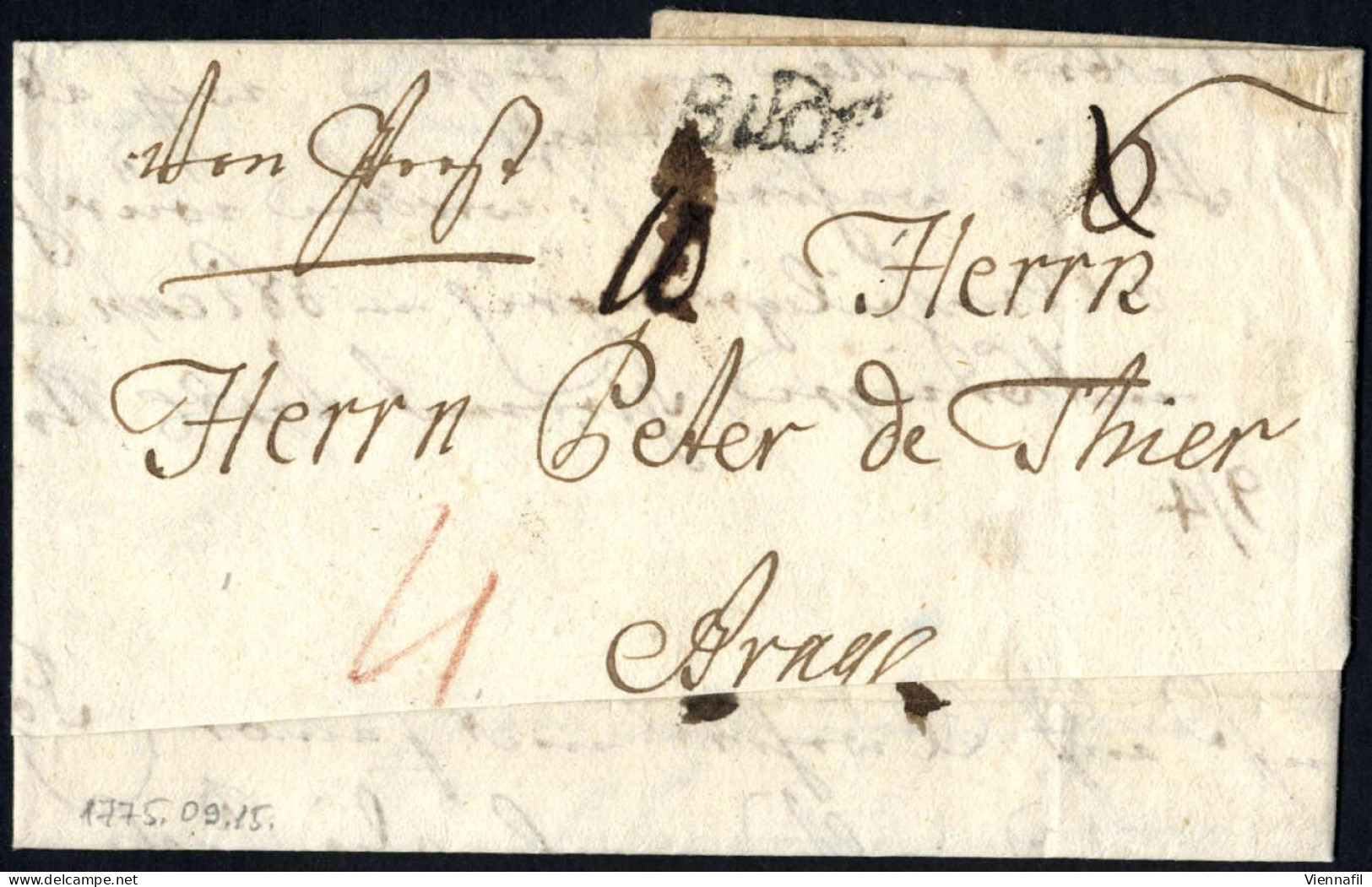 Cover "Pest" 1775, Brief Aus Pest Am 15.9. Gestempelt Buda Nach Brage - ...-1850 Prephilately