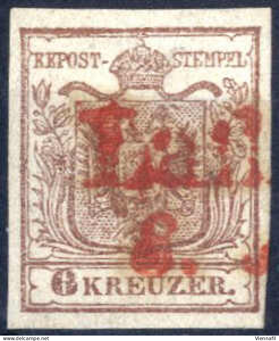 O 1850, "Laiba(ch) 8.. Roter L1-Teilstempel Auf 6 Kreuzer Type Ia, Attest Goller, ANK 4 - Andere & Zonder Classificatie