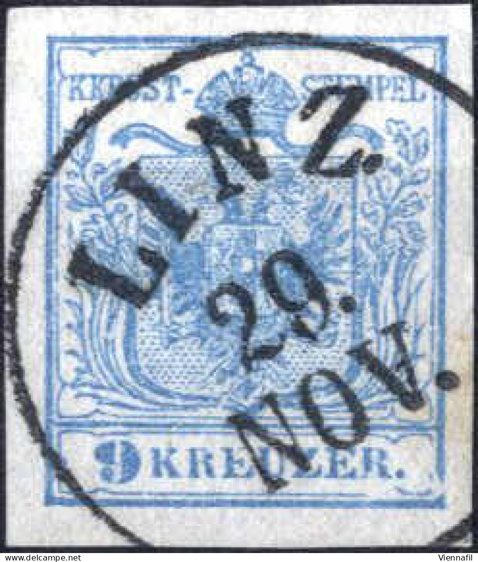 O 1850, 9 Kr. Blau In Type I, P 172, Index 1, Gestempelt, ANK 5 I - Other & Unclassified