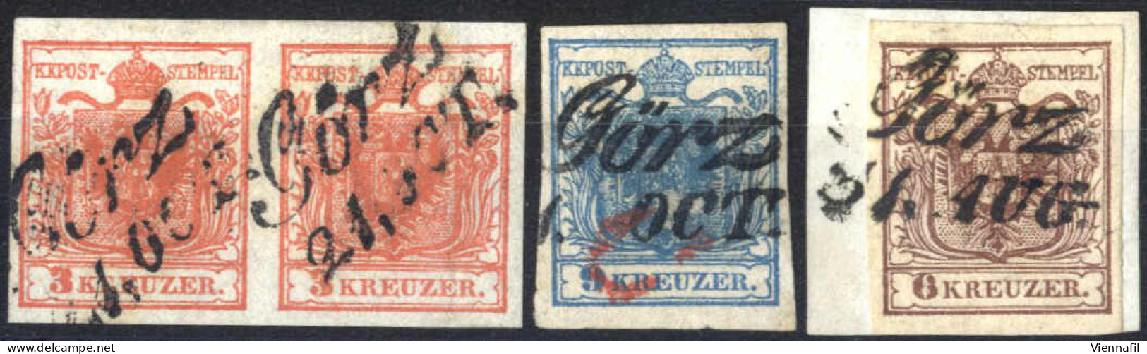 O/piece/cover 1851/56, Zwei Briefe, Ein Briefstück Und Zwei Marken Alle Von Görz, Ein Eingeschriebener Brief Vom 19.5.18 - Andere & Zonder Classificatie