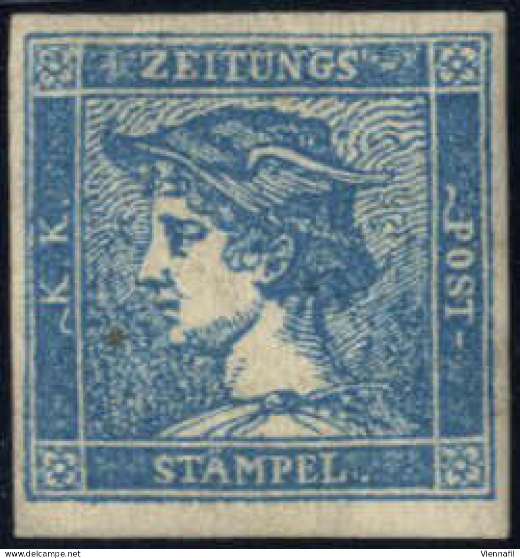 * 1851, Blauer Merkur Type III B, Ungebrauchtes Prachtstück Mit Frischem Originalgummi, Signiert Richter, Neuer Fotobefu - Periódicos