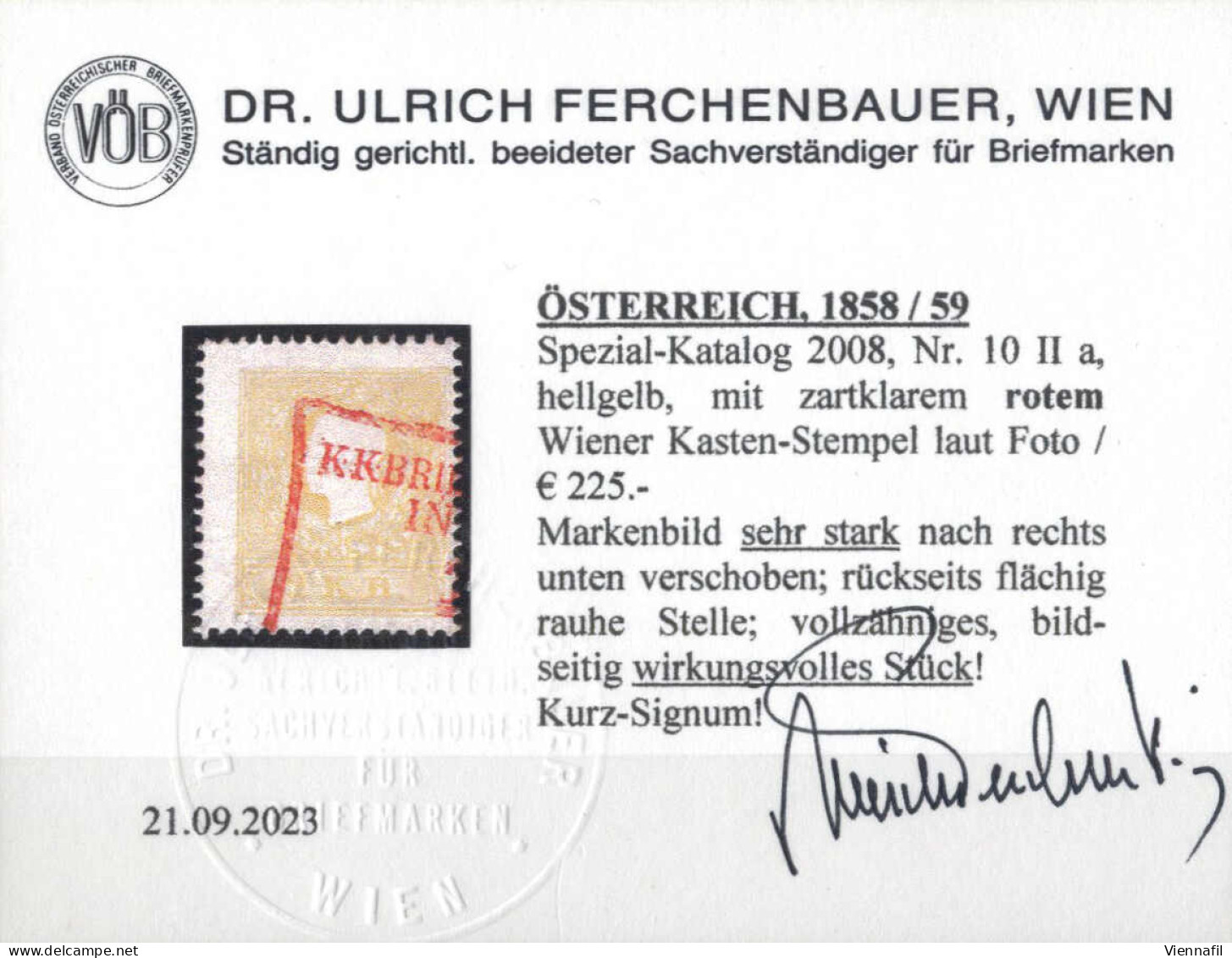 O 1858/59, 2 Kr. Hellgelb Mit Teil Eines Wiener Kastenstempels Und 2 Kr. Hellorange Mit Einkreisstempel Von "DEBRECZIN.. - Other & Unclassified