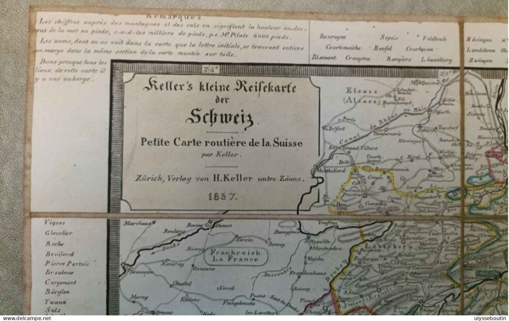 Cartes Routières Suisses Par Keller 1857 - Cartes Routières