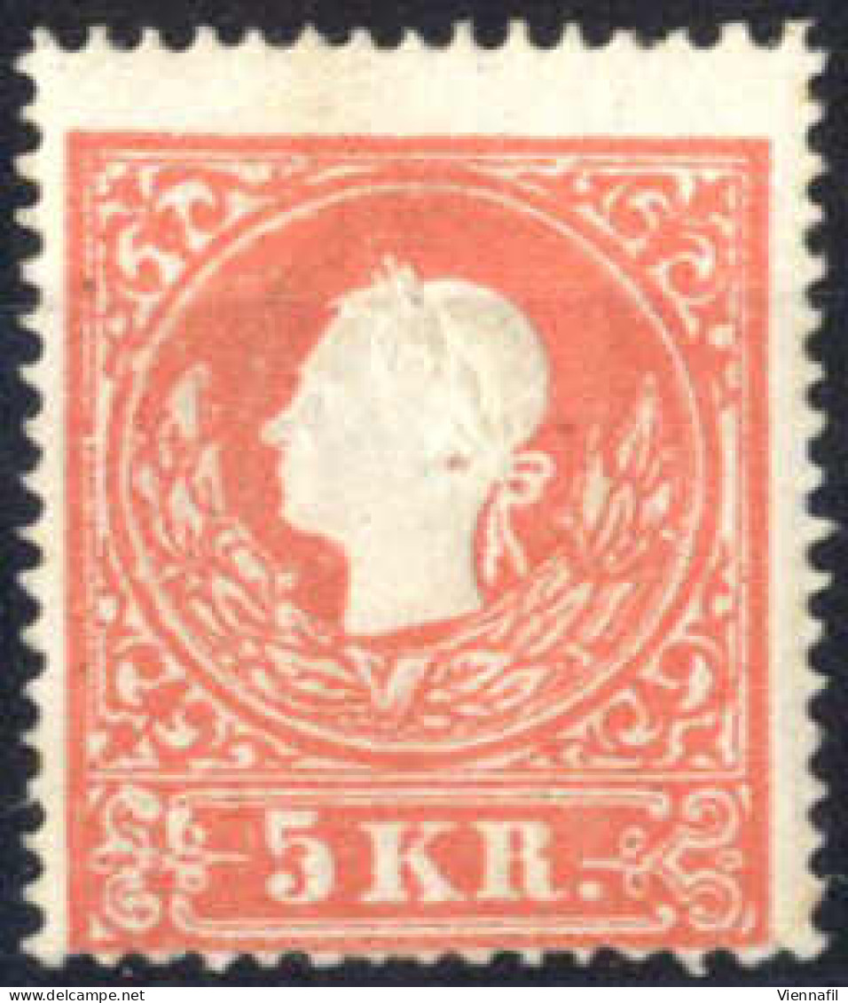 ** 1859, 5 Kr. Rot In Type II, Ungebraucht, Attest Dr. Ferchenbauer, ANK 13 IIb - Other & Unclassified