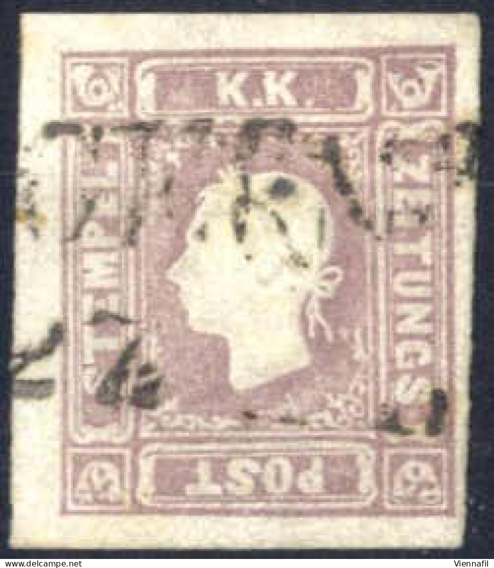 O 1859, 1,05 Kreuzer Lila, Gut Gerandet, Gestempelt, Gute Erhaltung, Befund Goller, Kat. 17 A / 440,- - Dagbladen