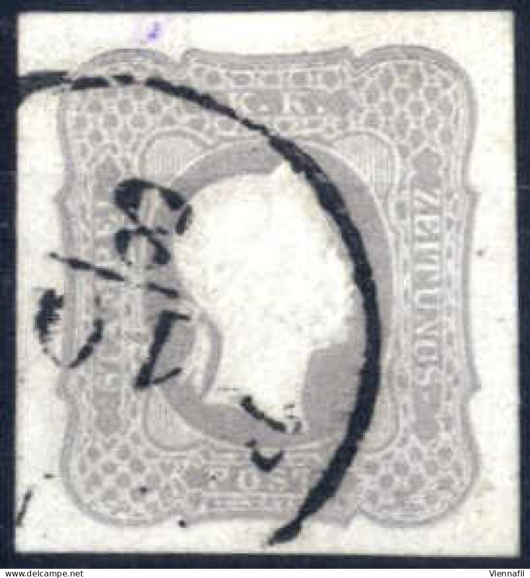 O 1861, 1,05 Kreuzer Dunkelgrau, Gestempelt, Breitrandiges P!, Befund Dr. Ferchenbauer, Kat. 23 B / 480,- - Journaux