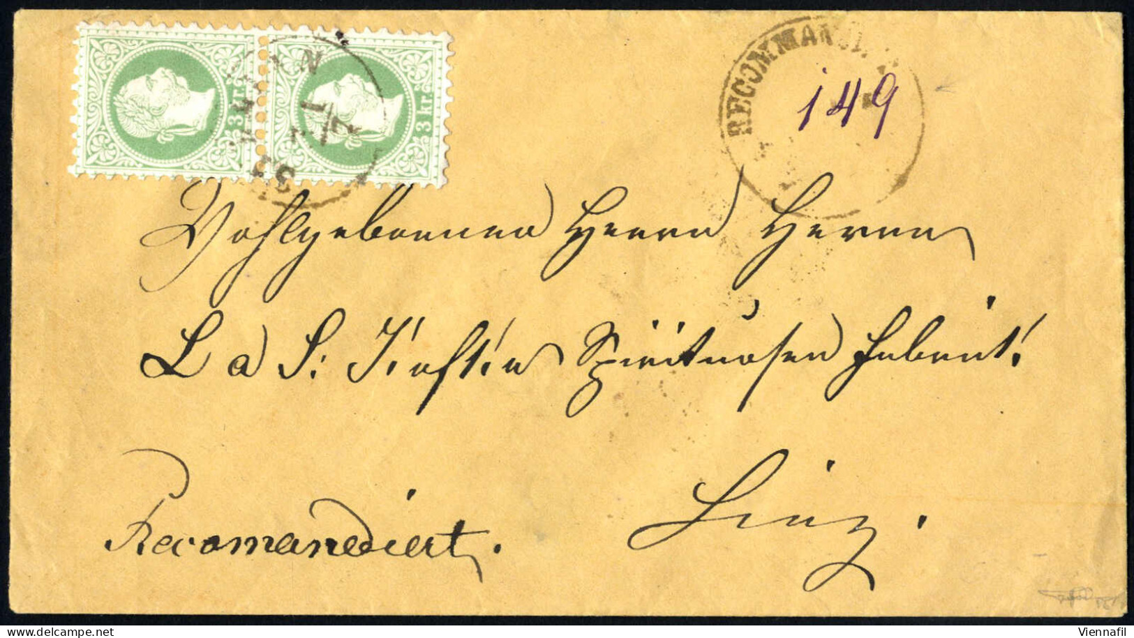 Cover 1878, äußerst Dekorativer Gelber Werbeumschlag Des Josef Leiter Gasthof Zum Schwarzen Adler Sillian Tirol; Reko-Br - Sonstige & Ohne Zuordnung