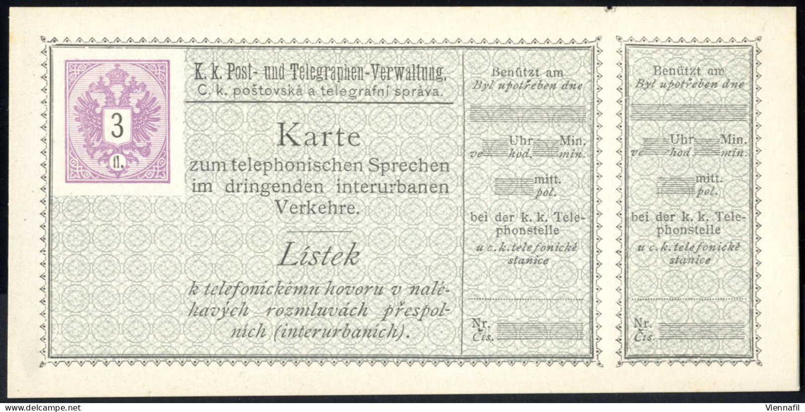 Piece/cover 1889, Sept./Okt., 2 SPRECHKARTEN Für Den Interurbanen Verkehr, Je Mit Wertzeicheneindruck Im Muster Der Ausg - Andere & Zonder Classificatie