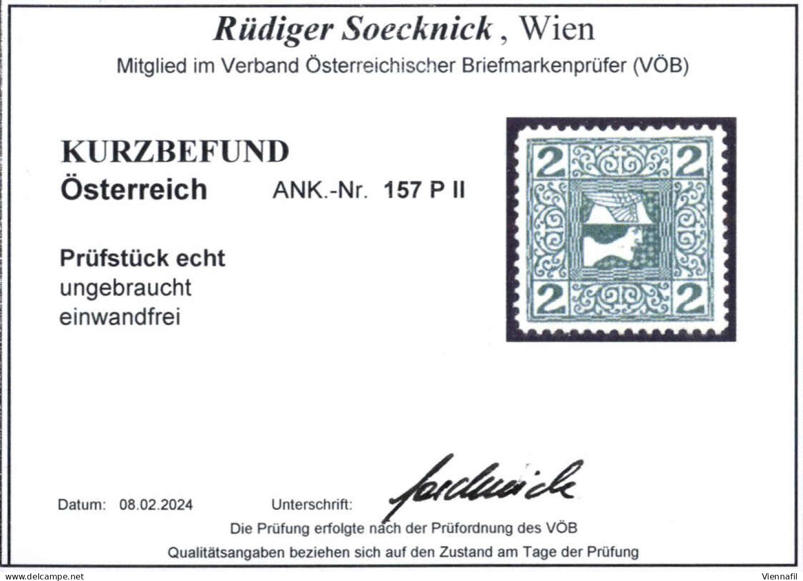 * 1908/10, Zeitungsmarke 2 H. Türkis Auf Kreidepapier Mit Amtlicher Versuchszähnung, Ungebraucht, Einwandfrei Erhalten,  - Other & Unclassified