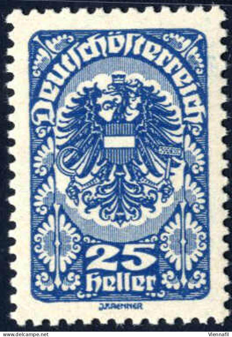 ** 1919/20, 25 Heller Tiefblau, Postfrisch, Attest Sturzeis, ANK 265xc - Autres & Non Classés