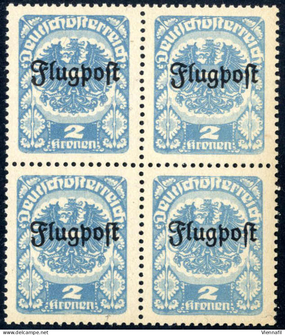 **/bof 1922, Nicht Verausgabte Flugpostmarke "Flugpost" Auf 2 Kronen In Den Beiden Farben Hellblau Und (dunkel)blau In P - Other & Unclassified