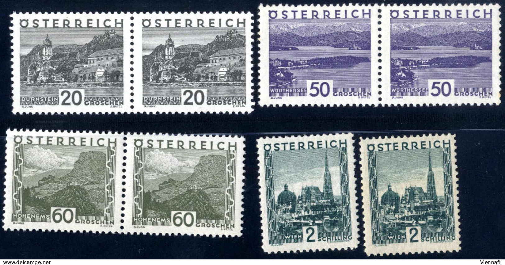 **/pair 1929/30, Große Landschaften, Der Komplette Satz In Waagrechten Paaren (2 S. Zwei Einzelwerte), Postfrisch, Einwa - Sonstige & Ohne Zuordnung