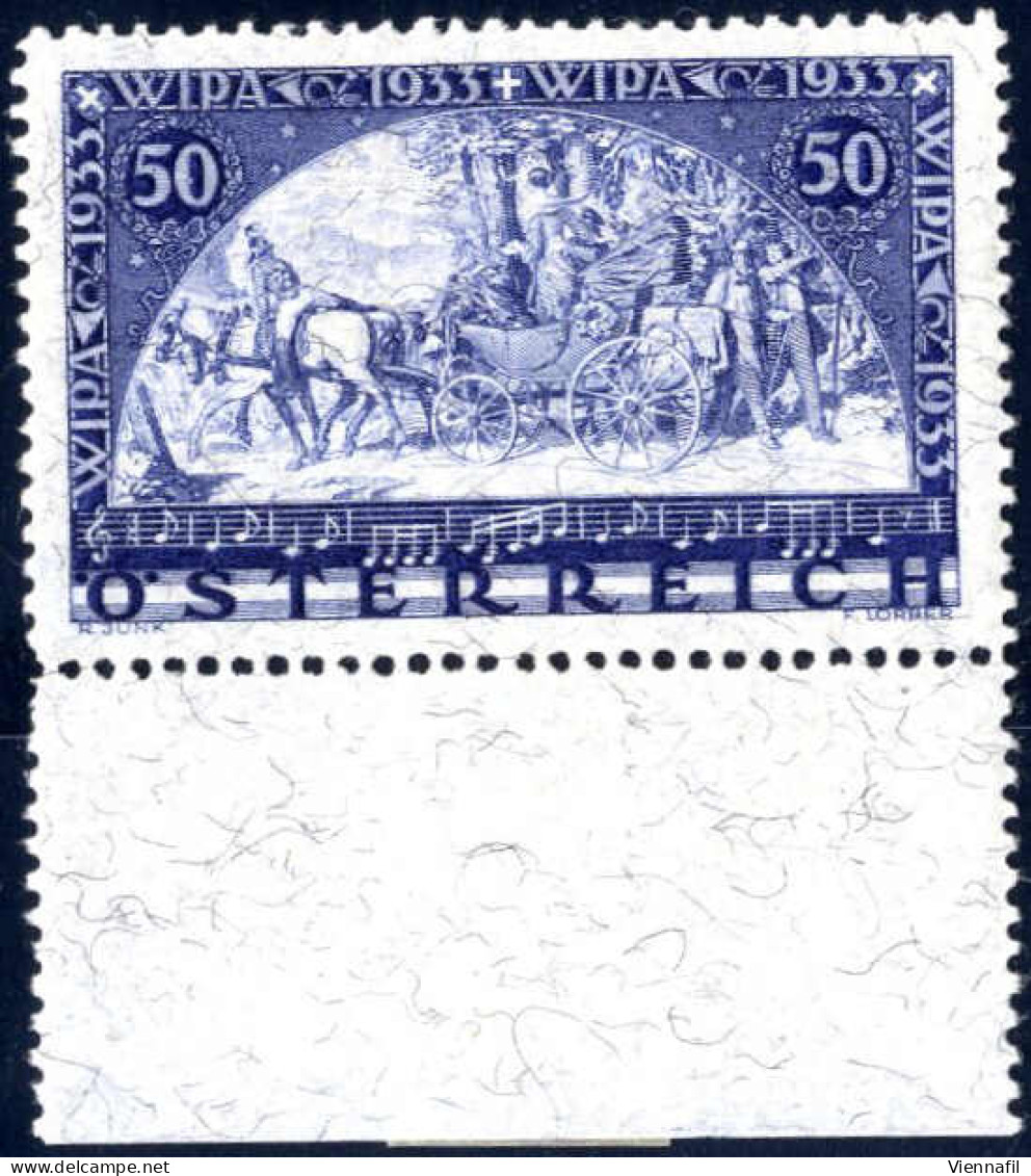 ** 1933, "Wipa", 50 (+50) Gr. Violettblau, Faserpapier Vom Unterrand Postfrisch (Falz Im Rand), ANK 566 - Andere & Zonder Classificatie