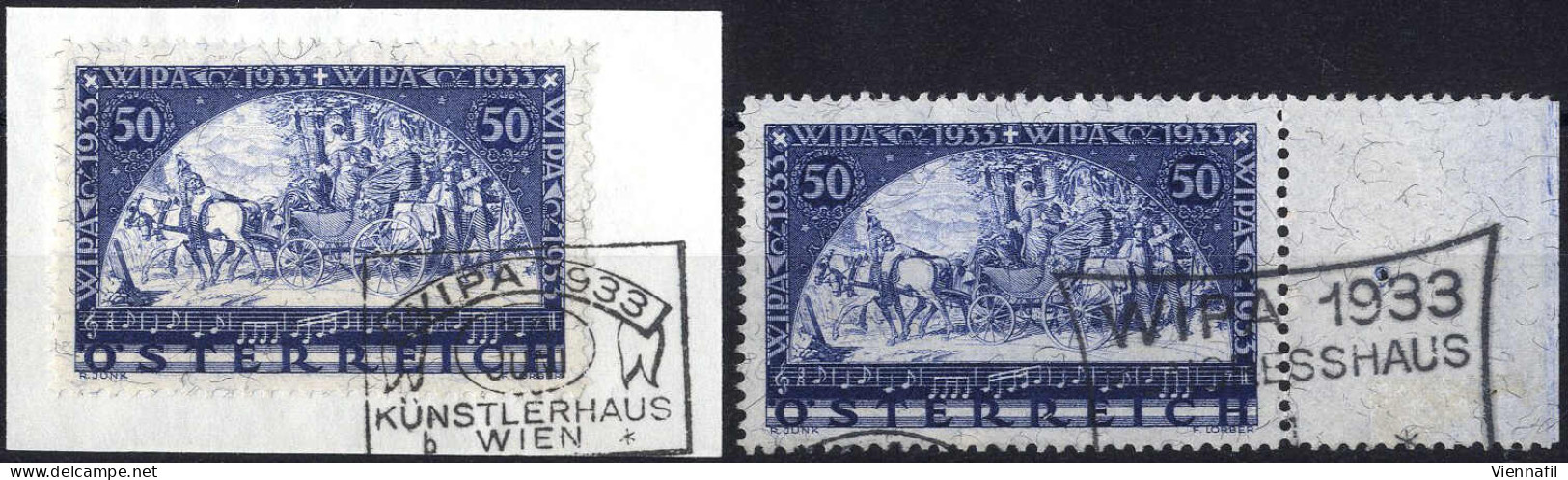 O/piece 1933, WIPA-Marke Auf Faserpapier, Gez. 12½, Zwei Stück, Davon Eines Auf Briefstück, Mit Zwei Verschiedenen Sonde - Sonstige & Ohne Zuordnung