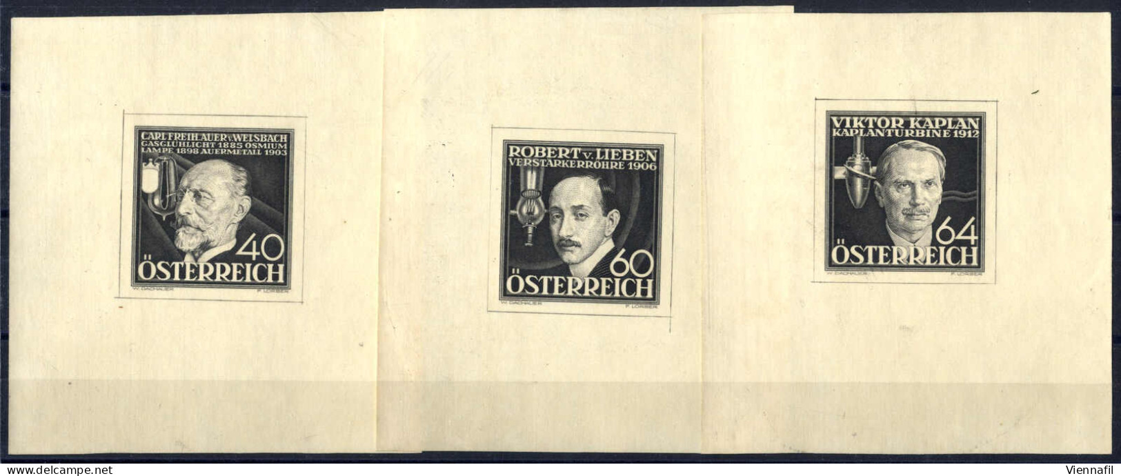 (*) 1936, Erfinder, Sechs Ungezähnte Einzelabzüge In Schwarz Auf Japanpapier, Ohne Gummi, ANK 632/637 / 2000,- - Autres & Non Classés