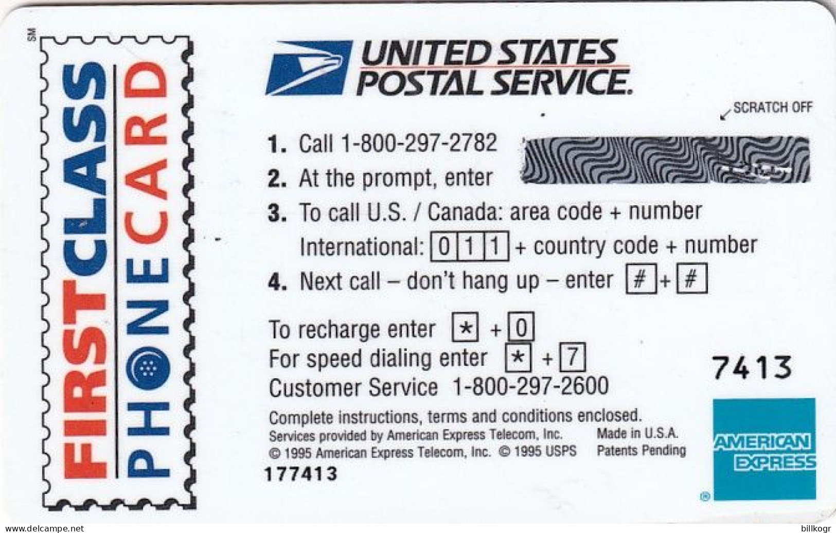 USA - Horse, U.S.Postal Service/American Express Telecom Prepaid Card $5, Mint - Andere & Zonder Classificatie