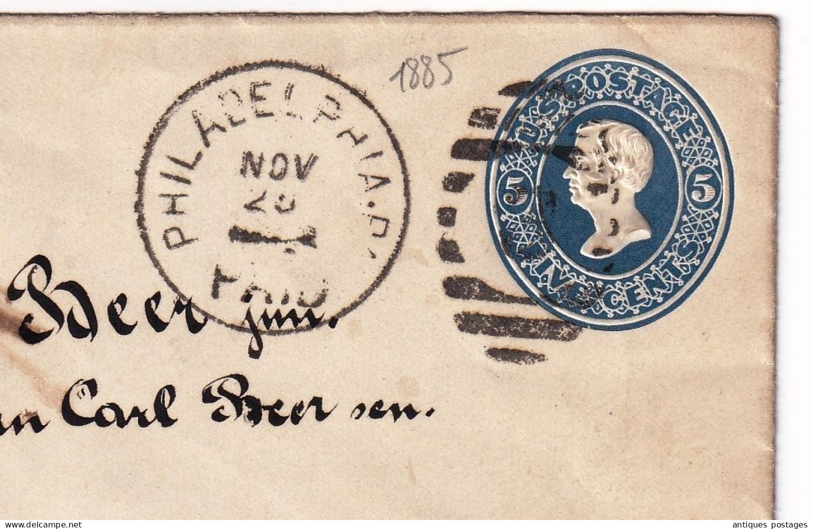Postal Stationery 1885 Philadelphia Henry Trottmann Coppersmith Pennsylvania USA Germany Carl Beer Meerane Sachsen - ...-1900