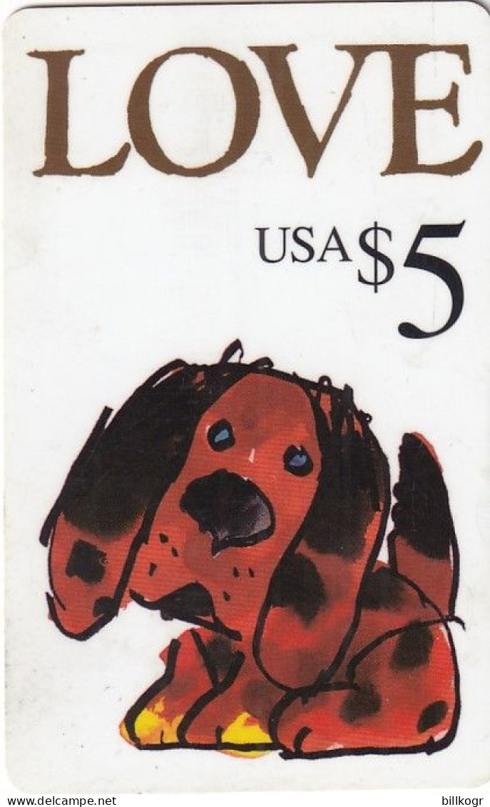 USA - Dog, Love, U.S.Postal Service/American Express Telecom Prepaid Card $5, Mint - Other & Unclassified
