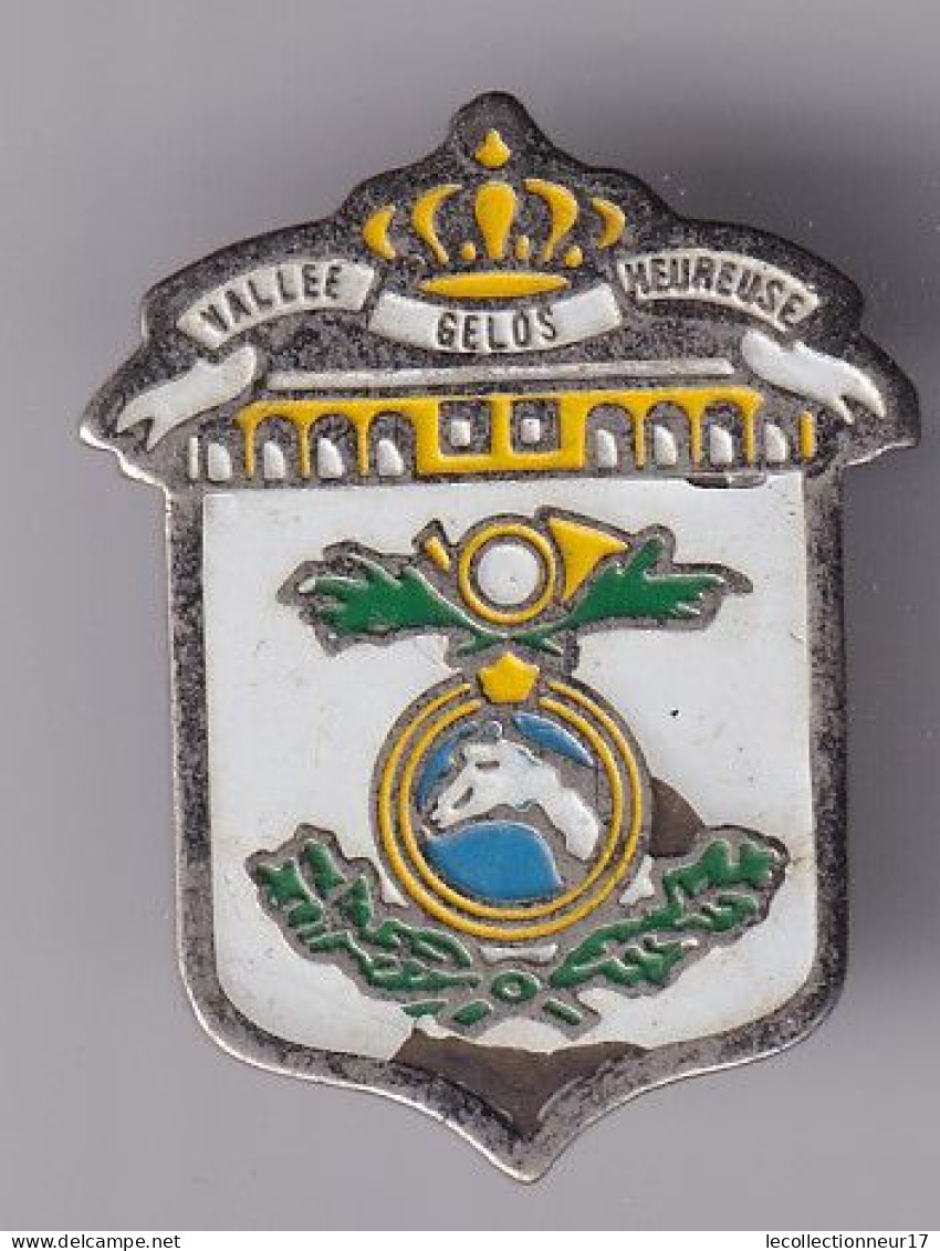 Pin's Blason Ecusson Vallée Gelos Heureuse Cheval Réf 8614 - Villes