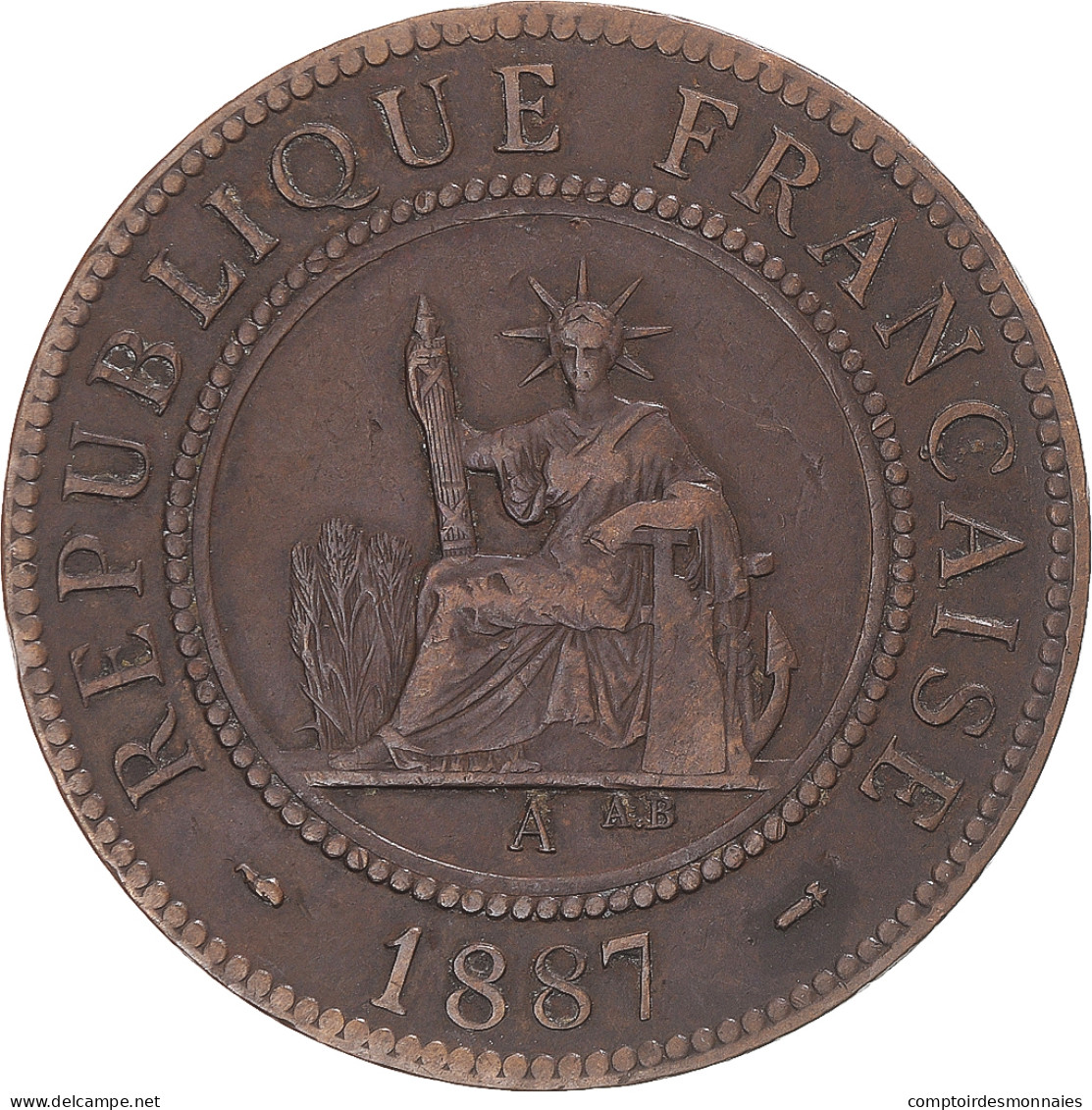 Monnaie, Indochine Française, Cent, 1887 - Otros & Sin Clasificación