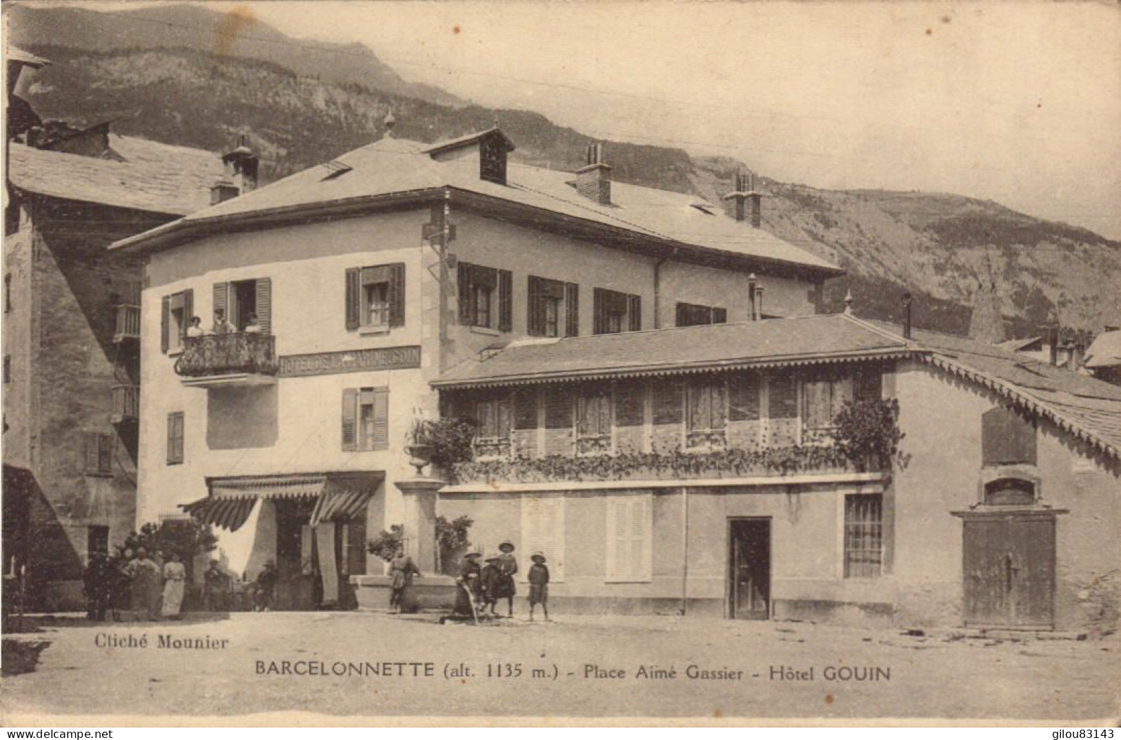 Alpes De Haute Provence, Barcelonnette, Place Aimé Gassier, Hotel Gouin ( Carte En F.M.) - Barcelonnette