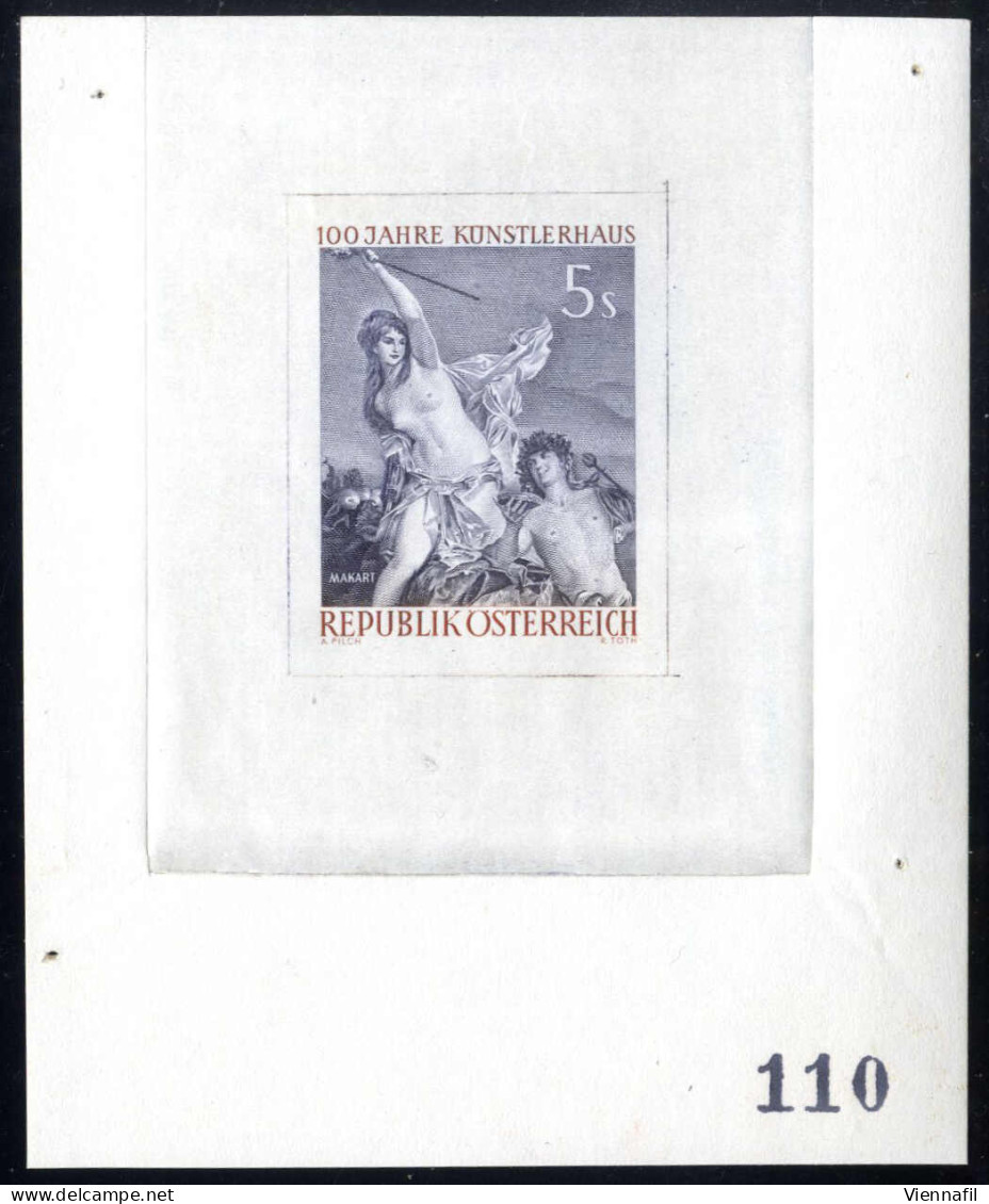 ** 1961, Bildende Künstler Wiens, Komplette Serie 4 Werte Als Kleinbogenprobedrucke, Postfrisch, Rückseitig Vermerk Der  - Otros & Sin Clasificación