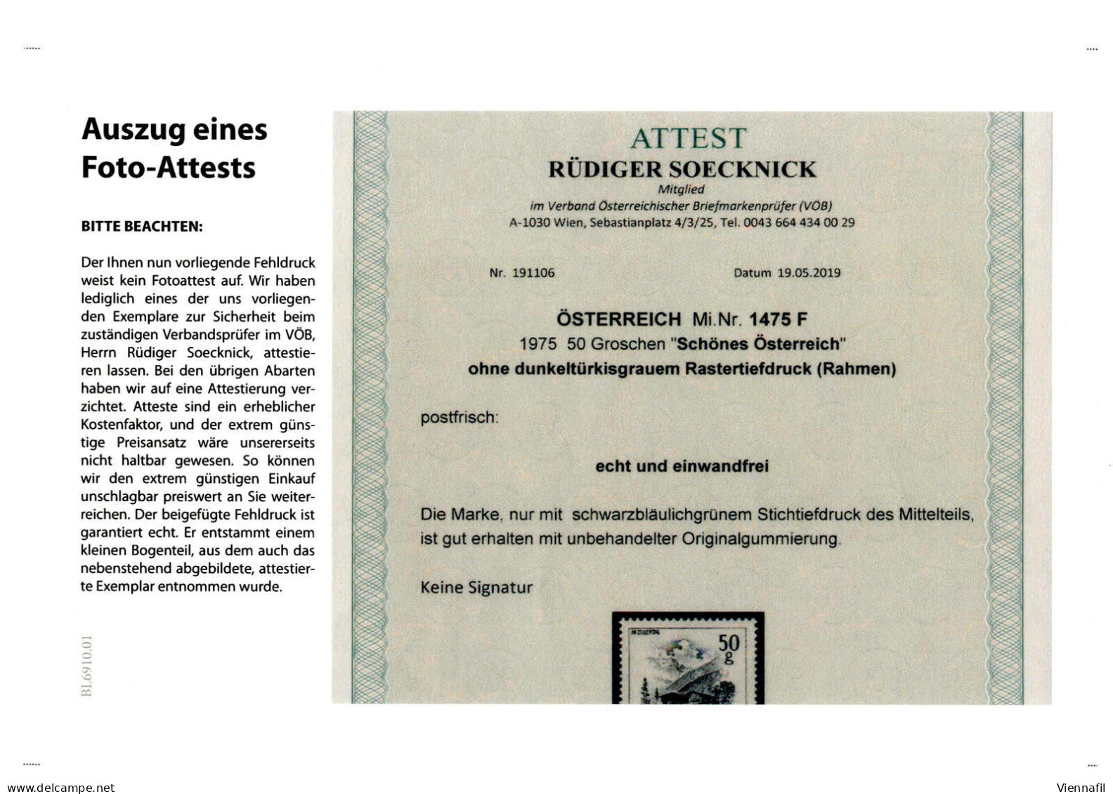 ** 1973/78, schönes Österreich, 13 Top-Abarten Österreichs, vier Atteste Soecknick, ANK 1582, 1583, 1584, 1586-1588,1591